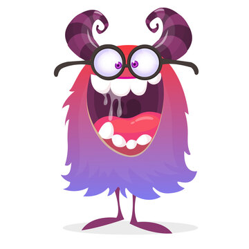 Happy cartoon monster character. Halloween vector illustration