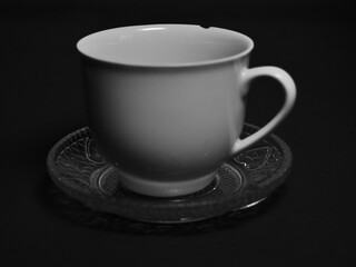 Cup off coffe isolated on black background