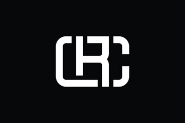 Minimal Innovative Initial CR logo and RC logo. Letter CR RC creative elegant Monogram. Premium Business logo icon. White color on black background
