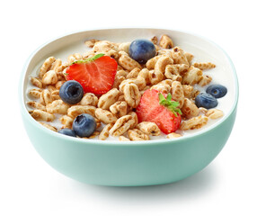 bowl of breakfast cereal honey grains