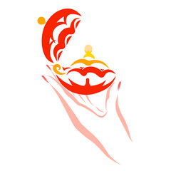 jewelry box with a ring with a pearl in the hand of a lady