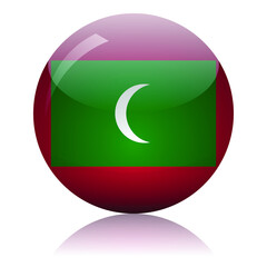 Maldives flag glass icon vector illustration