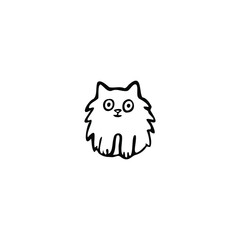 Single vector doodle element isolated on white background. Cat