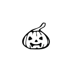 Single vector doodle element isolated on white background. Pumpkin