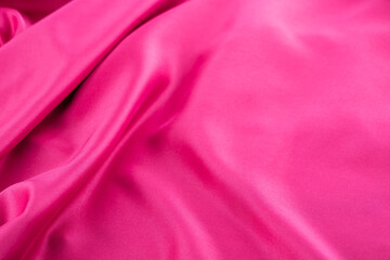 Silk Fabric Wave Texture Background, Red Satin Cloth Texture. Fabric silk texture