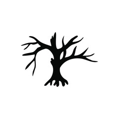 Single vector doodle element isolated on white background. Tree