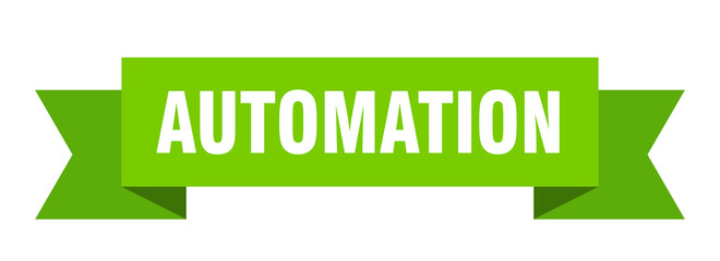 automation ribbon. automation paper band banner sign