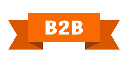 b2b ribbon. b2b paper band banner sign