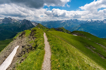 Fototapeta premium Fantastic hike in the Lechquellen Mountains in Vorarlberg Austria