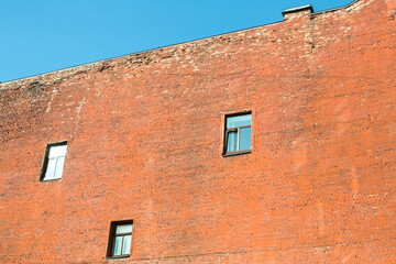 Brick wall firewall of building in St.Petersburg, Russia.