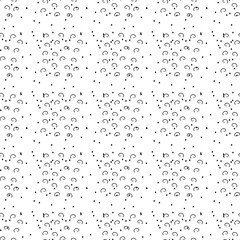 Pattern vector black and white seamless dotty, scribble, squiggle. Abstract illustration, ornament. Hand drawn art modern