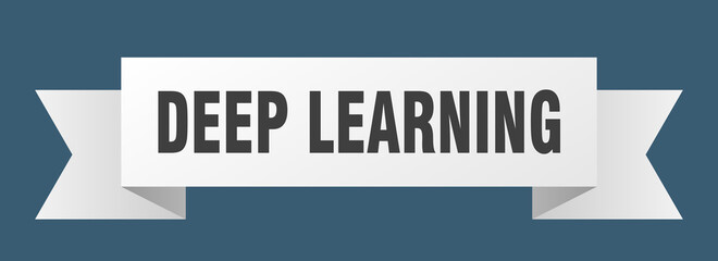 deep learning ribbon. deep learning paper band banner sign