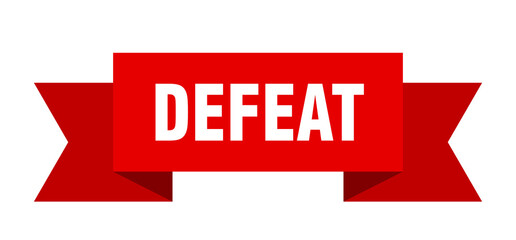 defeat ribbon. defeat paper band banner sign