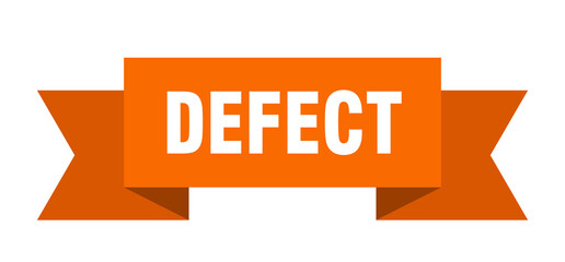 defect ribbon. defect paper band banner sign