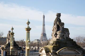 Fototapeta premium Eiffel Tower; Place de la Concorde Square; Paris