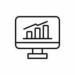 Outline monitor with chart icon.Monitor with chart vector illustration. Symbol for web and mobile