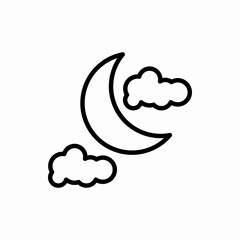 Outline moon cloud icon.Moon cloud vector illustration. Symbol for web and mobile