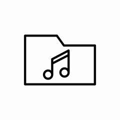 Outline music folder icon.Music folder vector illustration. Symbol for web and mobile