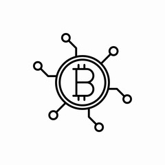 Outline network bitcoin icon.Network bitcoin vector illustration. Symbol for web and mobile