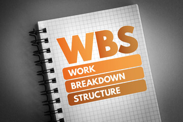 Fototapeta premium WBS - Work Breakdown Structure acronym, business concept background