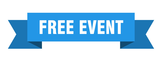 free event ribbon. free event paper band banner sign