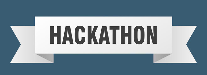 hackathon ribbon. hackathon paper band banner sign