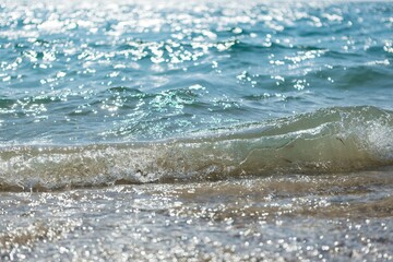 Wave of the Sea on a Beach