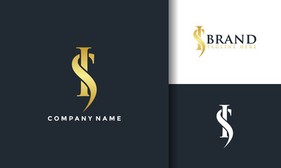 SI luxury elegant logo - obrazy, fototapety, plakaty