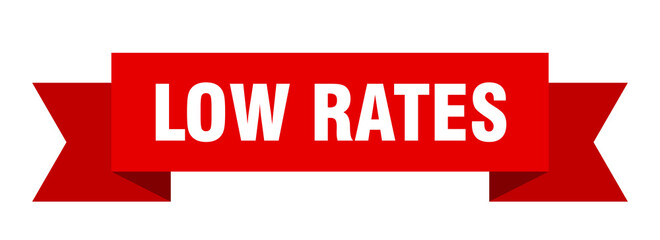 low rates ribbon. low rates paper band banner sign