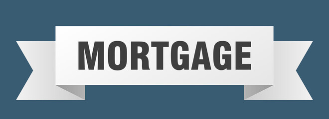 mortgage ribbon. mortgage paper band banner sign