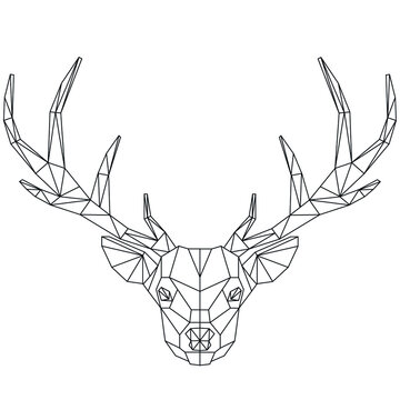 deer head polygonal vector illustration