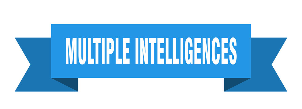 multiple intelligences ribbon. multiple intelligences paper band banner sign