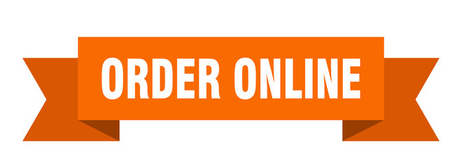 order online ribbon. order online paper band banner sign