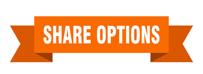 share options ribbon. share options paper band banner sign