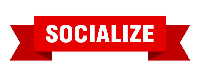socialize ribbon. socialize paper band banner sign