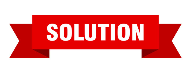 solution ribbon. solution paper band banner sign