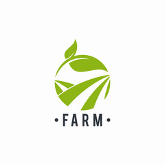 farm logo leaf circle abstract
