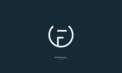 Alphabet letter icon logo UF or FU