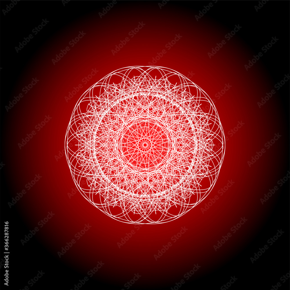 Poster white decorative design certificate elements on red. guilloche patterns set