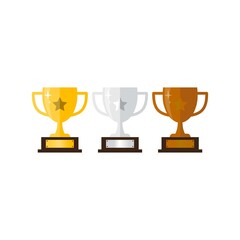Trophy icon vector illustration logo template.