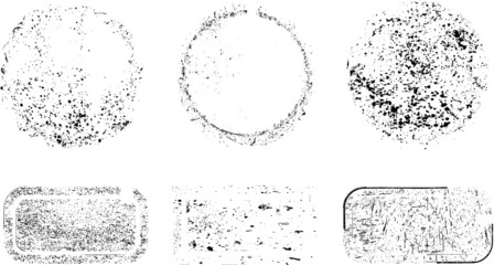 Grunge post Stamps Collection, 
. Banners, Insignias , Logos, Icons, Labels and Badges Set . vector distress textures.blank shapes.