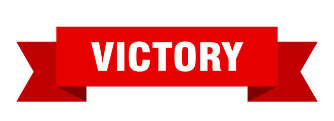 victory ribbon. victory paper band banner sign