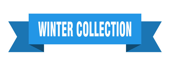 winter collection ribbon. winter collection paper band banner sign