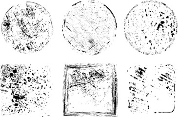 Grunge post Stamps Collection, 
. Banners, Insignias , Logos, Icons, Labels and Badges Set . vector distress textures.blank shapes.
