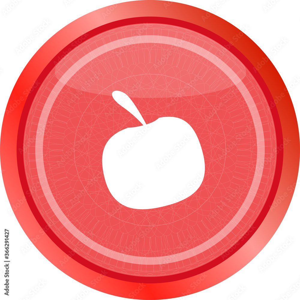 Aufkleber apple icon on round button collection original button