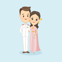 Couple in Thai Costume for Wedding Card