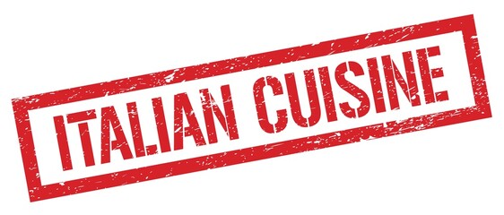 ITALIAN CUISINE red grungy rectangle stamp.