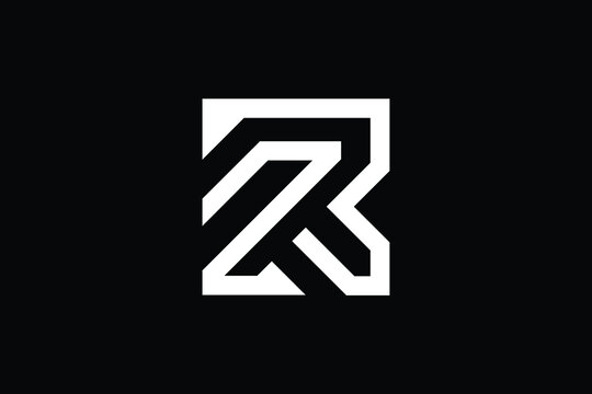 Minimal Innovative Initial RZ logo and ZR logo. Letter RZ ZR creative elegant Monogram. Premium Business logo icon. White color on black background
