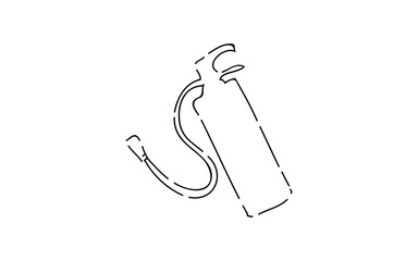 アナログ手書き風のゆるいタッチのアイコン：消火器