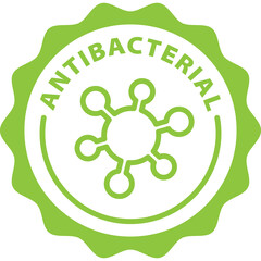 antibacterial hygiene isolated green outline stamp icon vector circle